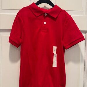 NEW Cat & Jack Red Collar Uniform Short Sleeve Polo (S 6/7)